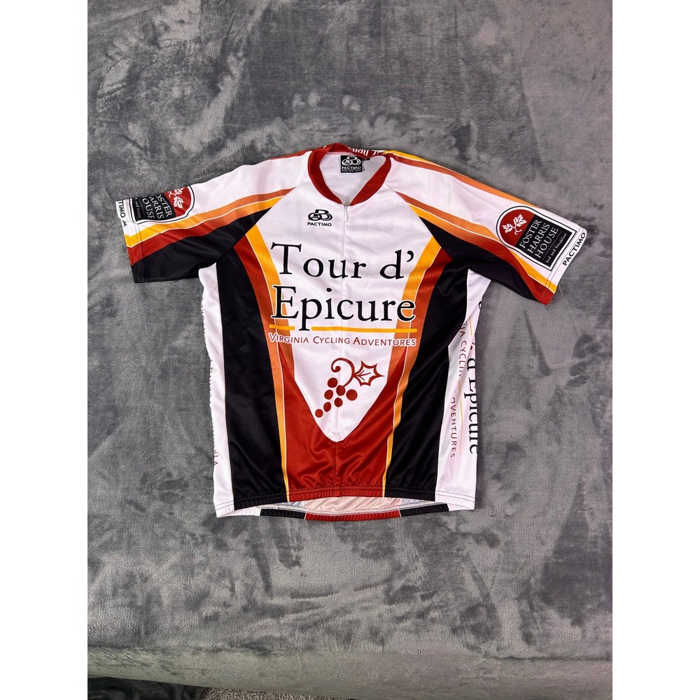 Pactimo Tour d' Epicure Cycling Jersey Virginia Adventures Bike Shirt‎